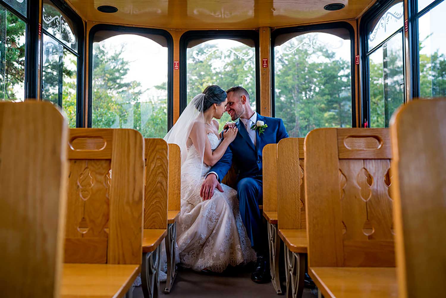 Trolley Bride and Groom