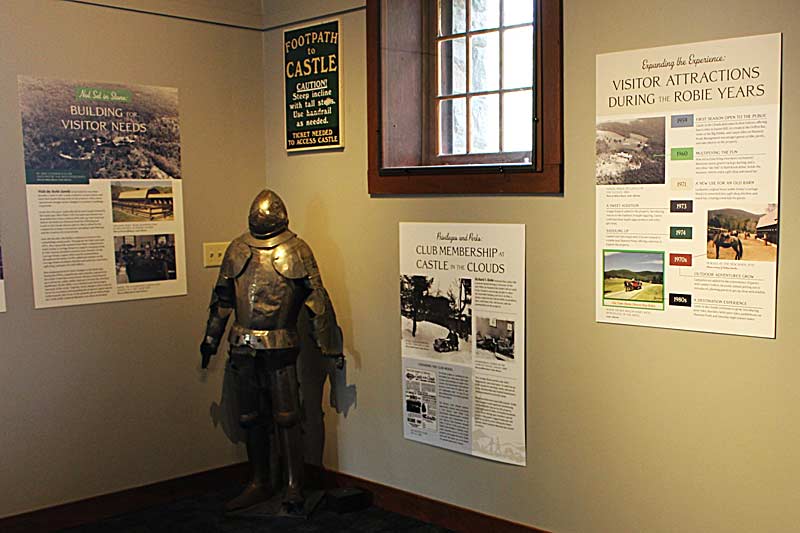 Exhibit: knight and information boards