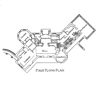 First floor plan of Castle in the Clouds