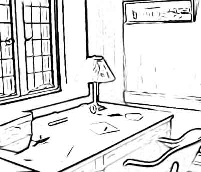 coloring page - Tom's office