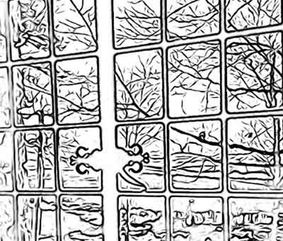coloring page - view from window